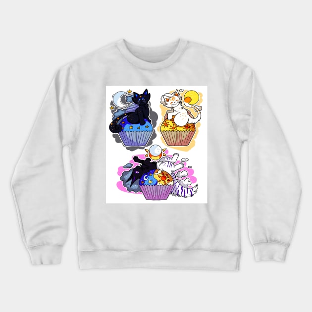 cupcake cats (1) Crewneck Sweatshirt by rocioam7